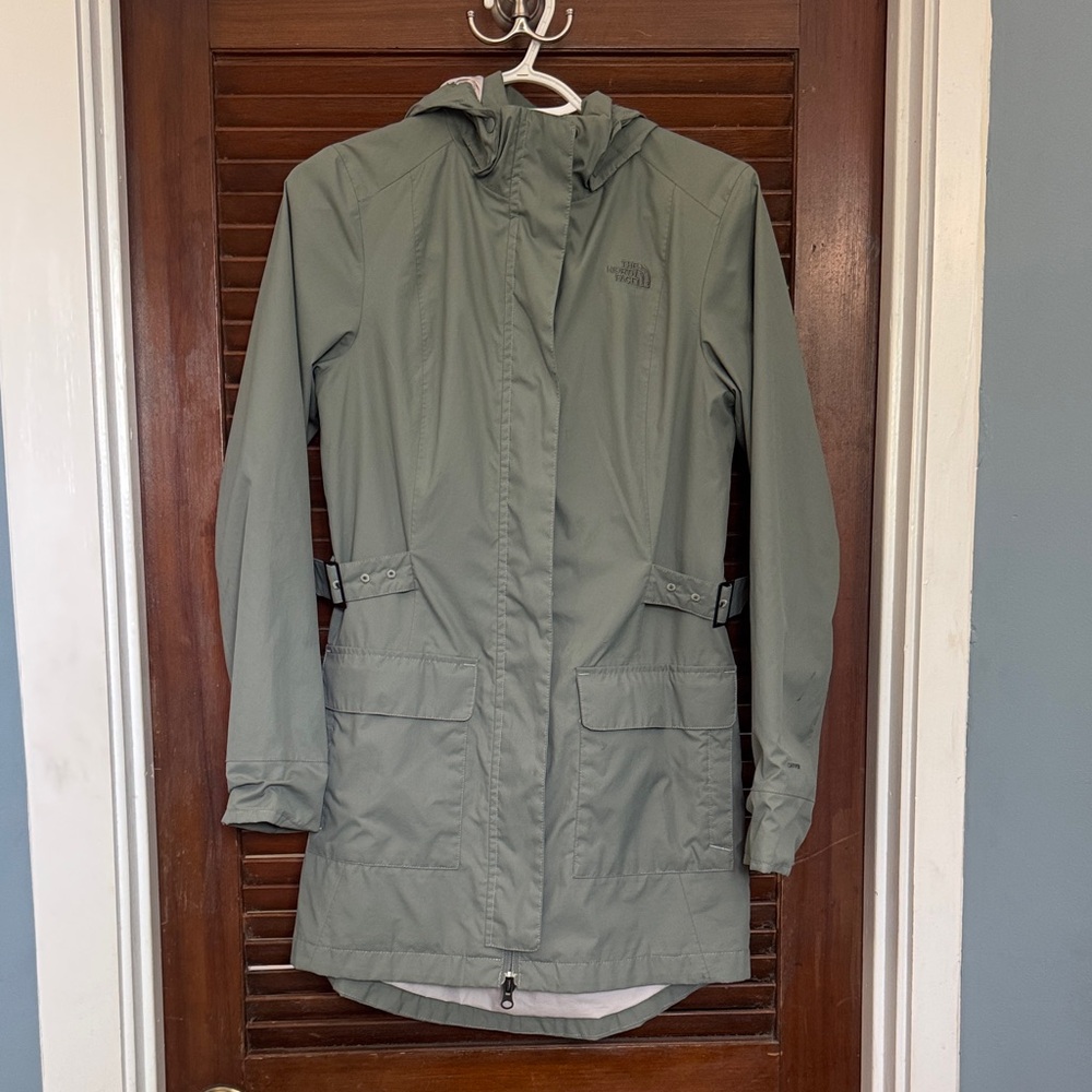 The North Face Women's Hooded Trench Coat in Sage Green
